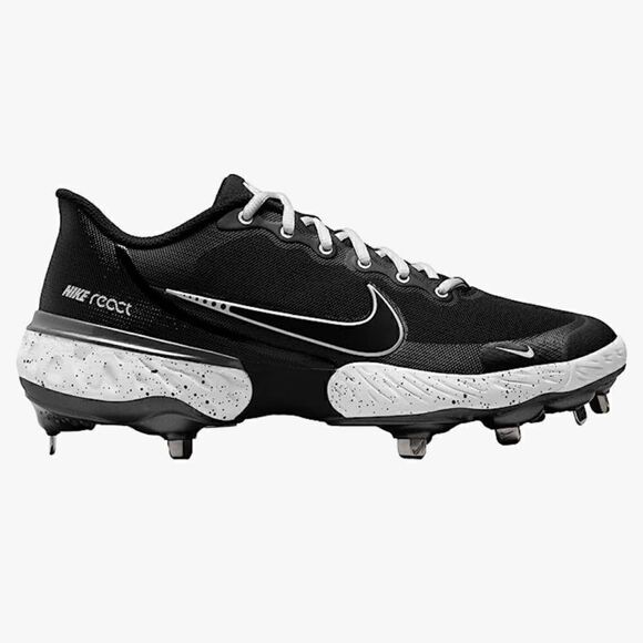 Nike Alpha Huarache Elite 3 Low CK0746-010 Black-White Men\'s Metal Cleats main image 4